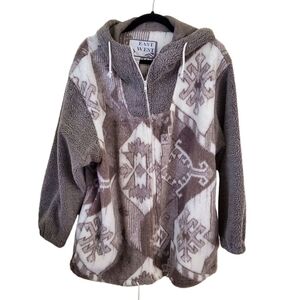 East West Vintage Aztec Southwest Thick Fleece Full Zip Jacket Size M